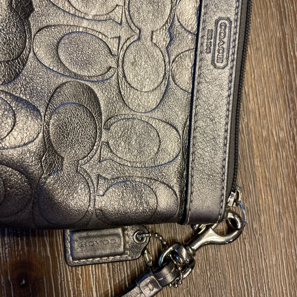 Coach Metallic Silver wristlet - Picture 3 of 3